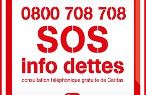 Caritas Schweiz / Caritas Suisse: SOS Info dettes: la hotline gratuite de Caritas - Caritas propose désormais un conseil téléphonique en cas d'endettement au numéro 0800 708 708