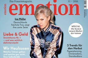 EMOTION Verlag GmbH: Ina Müller: "Mein Hormonhaushalt war früher mal 'ne Bank. Jetzt führt er fast ein Eigenleben"