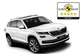 Skoda Auto Deutschland GmbH: SKODA KODIAQ erzielt 5-Sterne-Bestwertung bei Euro NCAP-Test