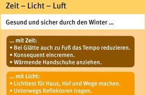 Berufsgenossenschaft für Gesundheitsdienst und Wohlfahrtspflege (BGW): Zeit, Licht, Luft: Gesund und sicher durch den Winter