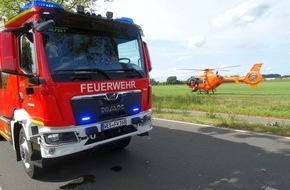 Freiwillige Feuerwehr der Gemeinde Sonsbeck: FW Sonsbeck: Gemeldeter PKW-Brand nach Verkehrsunfall