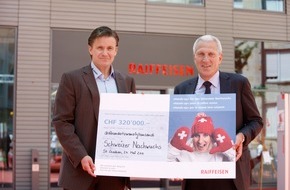 Raiffeisen Schweiz: Raccolti 320'000 franchi con la promozione Raiffeisen per i fan «Hands up» rivolta alle nuove leve di Swiss-Ski
