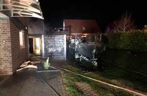 Polizei Minden-Lübbecke: POL-MI: Feuer zerstört Carport und mehrere Holzhütten