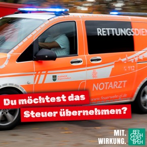 FW-GL: Neue Kampagne der Stadtverwaltung - Mit #EINSATZFÜRGL werden Notfallsanitäterinnen und -sanitäter fürs Feuerwehrteam gesucht
