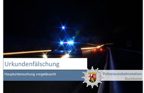 Polizeidirektion Neustadt/Weinstraße: POL-PDNW: Polizeiautobahnstation Ruchheim: Urkundenfälschung durch Spritmangel enttarnt