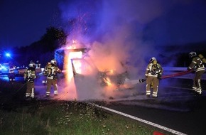Feuerwehr Dresden: FW Dresden: Brand eines Kleintransporters
