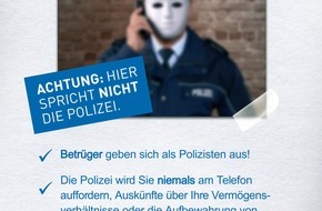 Polizei Mettmann: POL-ME: Skrupellose Telefonbetrüger geben sich als Polizei aus oder drohen Gewalt an - Kreis Mettmann / Hilden - 1812028