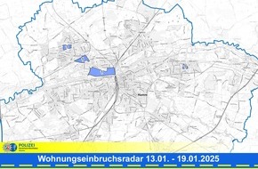 Polizeipräsidium Hamm: POL-HAM: Wohnungseinbruchsradar Hamm für die Woche vom 13. Januar bis 19. Januar 2025