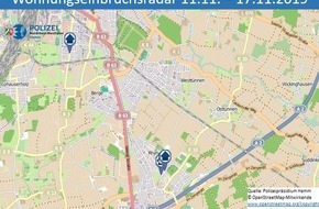 Polizeipräsidium Hamm: POL-HAM: Wohnungseinbruchsradar für die Woche vom 11.11.-17.11.2019