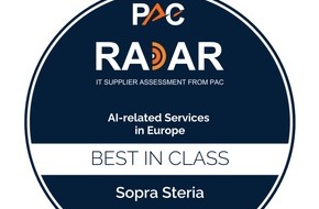 Sopra Steria SE: "PAC Innovation Radar": Sopra Steria als einer der führenden Anbieter für KI-Services in Europa ausgezeichnet