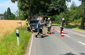 Feuerwehr Schermbeck: FW-Schermbeck: Sturmschaden und PKW Brand