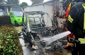 Landespolizeiinspektion Erfurt: LPI-EF: Brennendes Elektroauto sorgt für hohen Schaden