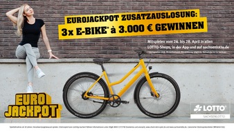 Sächsische Lotto-GmbH: Eurojackpot-Verlosung: Chance auf E-Bikes im Wert von 3.000 Euro