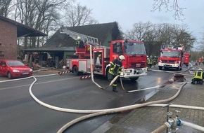 Kreisfeuerwehr Rotenburg (Wümme): FW-ROW: Landwirtschaftliches Gebäude gerät in Brand