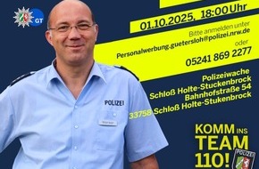 Polizei Gütersloh: POL-GT: Komm ins Team 110! - Polizei NRW Die Polizei Gütersloh wirbt für Nachwuchs