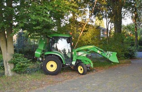 Polizeiinspektion Emsland/Grafschaft Bentheim: POL-EL: Nordhorn - Täter versucht Traktor zu stehlen (Traktor aufgefunden)