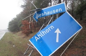 Polizeiinspektion Delmenhorst / Oldenburg - Land / Wesermarsch: POL-DEL: Autobahnpolizei Ahlhorn: Verkehrsunfall auf der Autobahn 1 in Wildeshausen