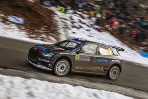 Rallye Monte Carlo: Škoda Crew fährt beim Saisonauftakt in der RC2-Klasse aufs Podest