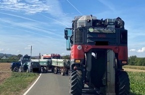 Polizeidirektion Neustadt/Weinstraße: POL-PDNW: Kirchheim a.d.Weinstr. - Verkehrsunfall zwischen Pkw und Traktor
