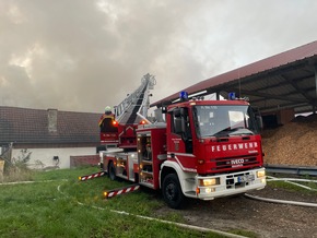 KFV Bodenseekreis: Feuerwehr löscht Großbrand