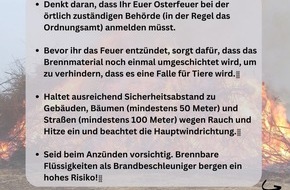 Landesfeuerwehrverband Schleswig-Holstein: FW-LFVSH: Gefahren vermeiden: Sicherheitshinweise rund ums Osterfeuer