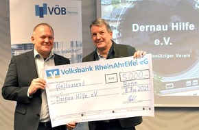 VÖB-Service: VÖB-Service spendet an Dernau Hilfe e.V. im Ahrtal