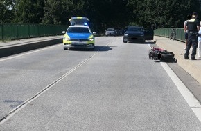 Polizeiinspektion Cuxhaven: POL-CUX: Motorradfahrer bei Unfall auf der Oste-Brücke der B73 schwer verletzt (Lichtbild in der Anlage)