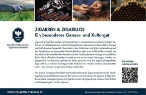Bundesverband der Zigarrenindustrie e.V.: 75 Jahre Bundesverband der Zigarrenindustrie / 75 Jahre Einsatz für das Kultur- und Genussgut Zigarren und Zigarillos, für Mittelstand und Familienunternehmen in der Tabakwirtschaft
