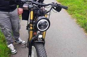 Bundespolizeiinspektion Flensburg: BPOL-FL: Rad mit Motor ohne Kennzeichen unterwegs