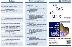 Polizeidirektion Worms: POL-PDWO: Schöne Geschenke beim Tag der offenen Tür der Polizei Worms kaufen und dabei soziale Projekte unterstützen!