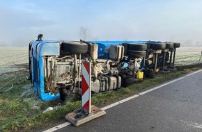 Polizeidirektion Landau: POL-PDLD: Leimersheim - LKW umgekippt