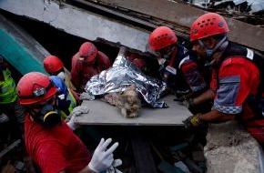 Caritas international: Haiti: Caritas-Team rettet Frau lebend aus Trümmern - Caritas-Helferin: "Es ist wie ein Wunder" (mit Bild)