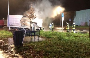 Feuerwehr Schwelm: FW-EN: Kleinlaster auf der BAB1 ausgebrannt