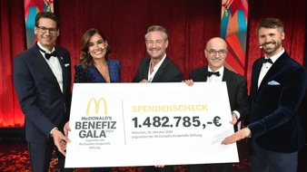 McDonald's Deutschland: McDonald's Benefiz Gala erzielt 1.482.785 Euro an Spenden zugunsten der McDonald's Kinderhilfe Stiftung