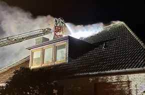 Kreisfeuerwehr Rotenburg (Wümme): FW-ROW: Feuer zerstört Einfamilienhaus