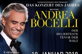 Global Event & Entertainment GmbH: ANDREA BOCELLI am 19.1.2019 in der St. Jakobshalle in BASEL - BILD