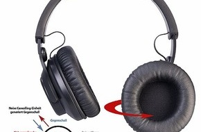 PEARL GmbH: Ungestört Musik hören in bester Klangqualität: auvisio Over-Ear-Headset OHS-510.bt mit aktiver Rauschunterdrückung, Bluetooth 5.3