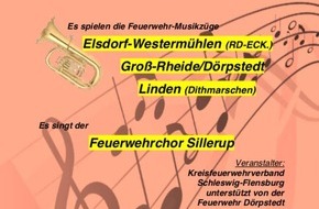 Kreisfeuerwehrverband Schleswig-Flensburg: FW-SL: Medieneinladung zur Feuerwehrmusikparade