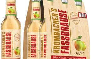 Krombacher Brauerei GmbH & Co.: Erfrischend natürlich: KROMBACHER`S FASSBRAUSE geht mit neuer Sorte Apfel an den Start (BILD)