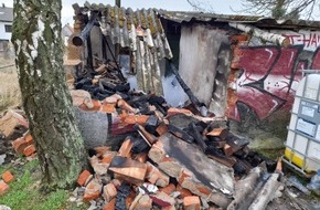 Landespolizeiinspektion Nordhausen: LPI-NDH: Holz in Schuppen abgebrannt