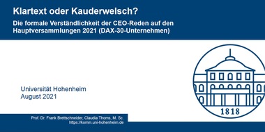 Universität Hohenheim: CEO-Reden unter der Lupe: Continental-Chef spricht am verständlichsten