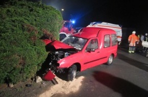 Polizeiinspektion Harburg: POL-WL: Verkehrsunfall mit leicht verletzter Person und hohem Sachschaden
