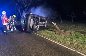 Polizeidirektion Ludwigshafen: POL-PDLU: Unfall unter Drogeneinfluss, Auto brennt aus in Waldsee