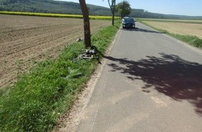 Polizeiinspektion Hameln-Pyrmont/Holzminden: POL-HM: Fahrradfahrer von Pkw erfasst und schwer verletzt