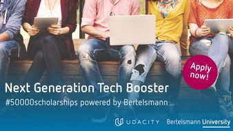 Bertelsmann SE & Co. KGaA: "Next Generation Tech Booster": Bertelsmann vergibt weitere 50.000 Tech & Data-Stipendien