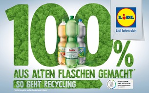 Schwarz Unternehmenskommunikation GmbH & Co. KG: Lidl und Kaufland: Alle PET-Einwegpfandflaschen der Schwarz Produktion zu 100 Prozent aus recyceltem PET