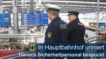 Bundespolizeidirektion München: Bundespolizeidirektion München: Erst uriniert, dann gespuckt - 42-Jähriger rastet im Hauptbahnhof München aus