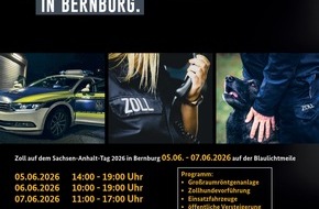 Hauptzollamt Magdeburg: HZA-MD: Zoll feiert 75-j&auml;hriges Bestehen mit vielen Attraktionen in Bernburg / Das Hauptzollamt Magdeburg pr&auml;sentiert sich auf der Blaulichtmeile beim Sachsen-Anhalt-Tag 2026