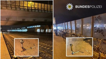 Bundespolizeidirektion München: Bundespolizeidirektion München: Tretroller ins Gleis geworfen: Ermittlungen wegen gefährlichem Eingriff in den Bahnverkehr