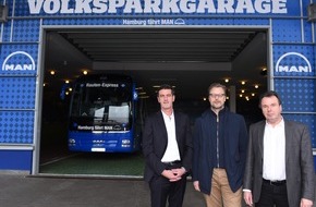 HSV Fußball AG: HSV-Presseservice: Die Volksparkgarage - das neue Zuhause für den Rauten-Express